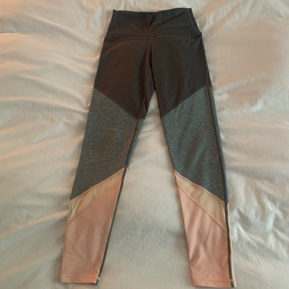 Aerie Grey with Pink Mesh Leggings